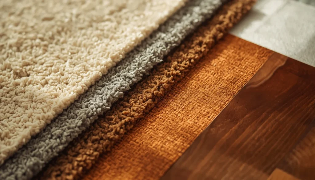living room carpet ideas comparing warm and cool color swatches