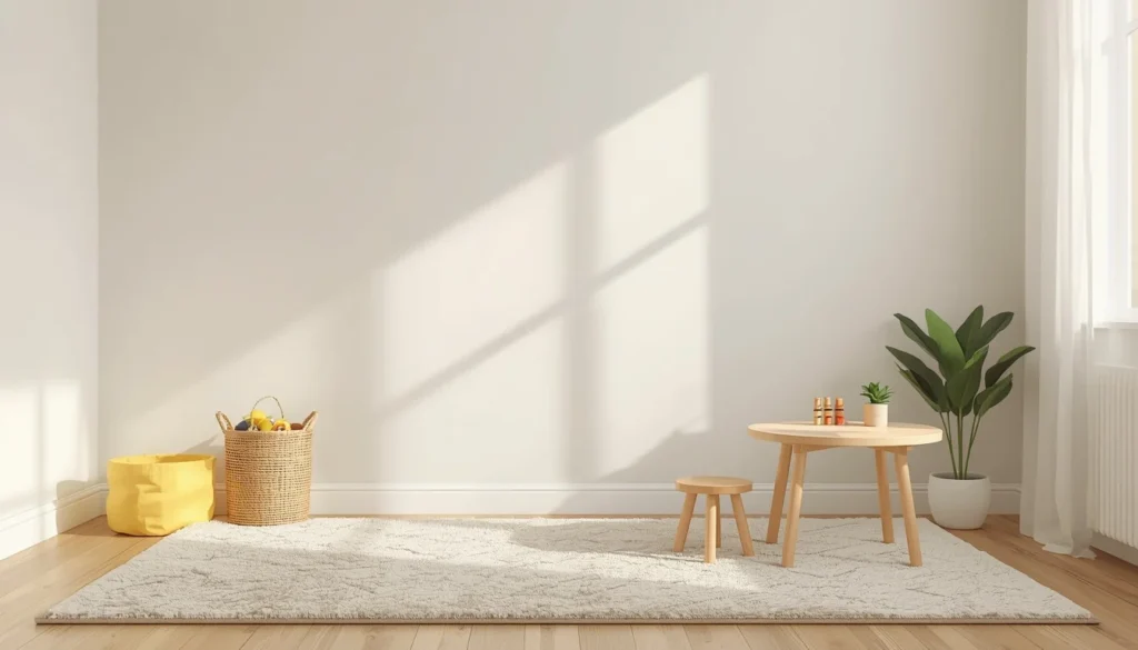 living room corner ideas - kids play corner with toy storage