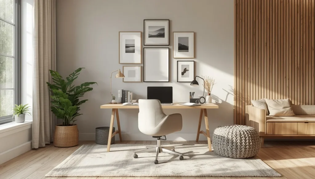 best paint colors for home offices - warm greige walls