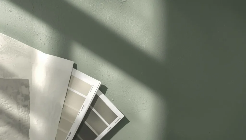 pewter green house color palette with cream and charcoal