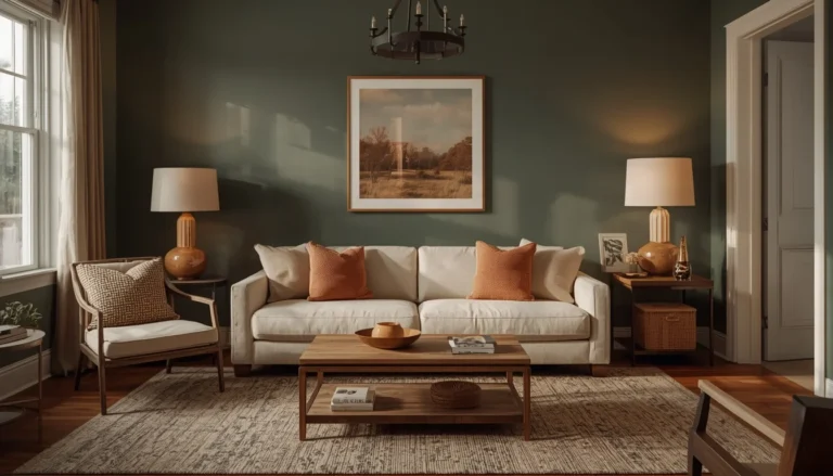 pewter green living room ideas with cream sofa and warm accents | File: pewter-green-living-room-ideas-featured