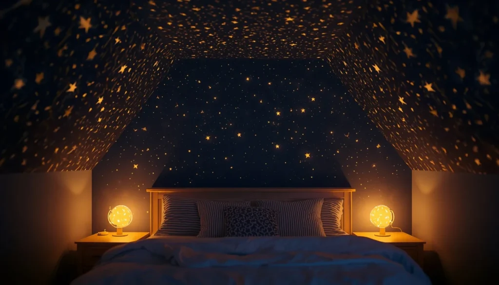 Children's Room Paint Ideas — navy ceiling with glow-in-the-dark star constellations