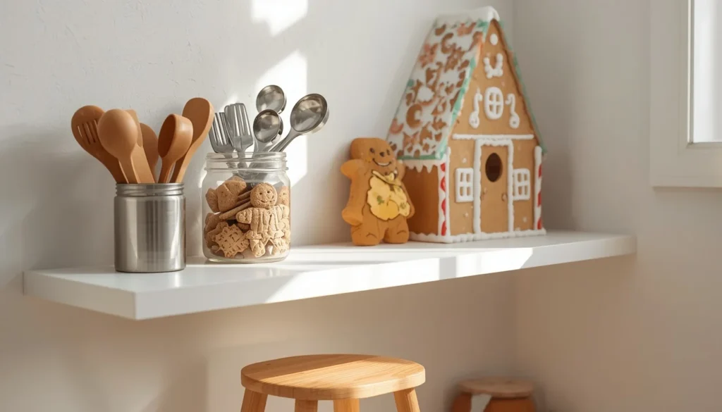 gingerbread themed kids christmas kitchen decor corner