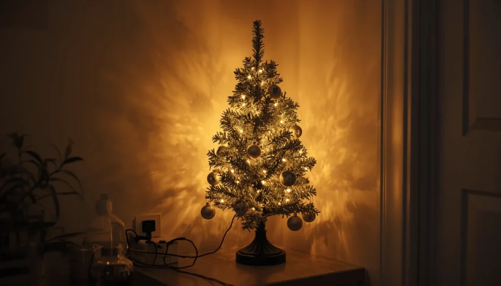 mini tabletop christmas tree kitchen decor idea on counter corner