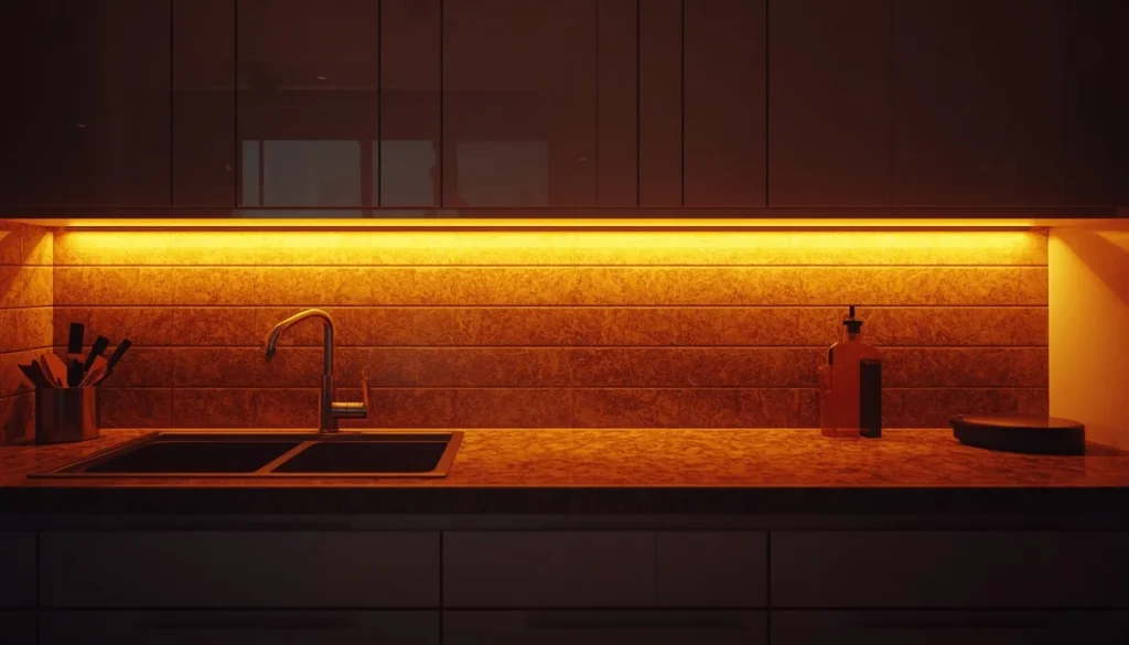 Smart warm lighting setup for cozy fall kitchen decor 2026