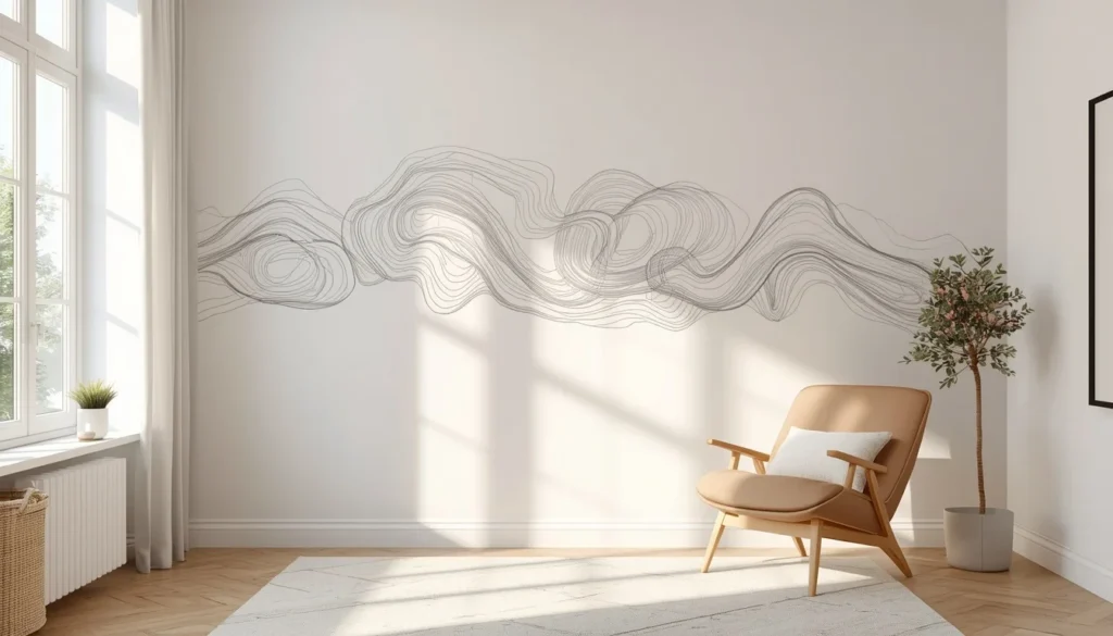 Removable vinyl wall decal as rental-friendly wall decor idea for living room